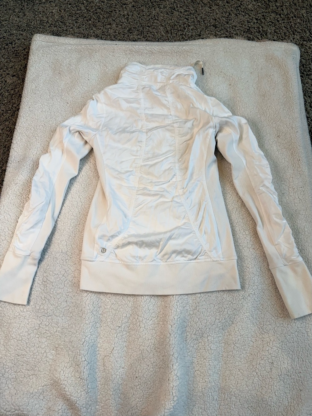 Lululemon Raja Jacket White Size 4 Reversible Ruched Full Zip - Picture 8 of 12